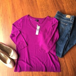 Apt 9 Lightweight Purple V-Neck Sweater